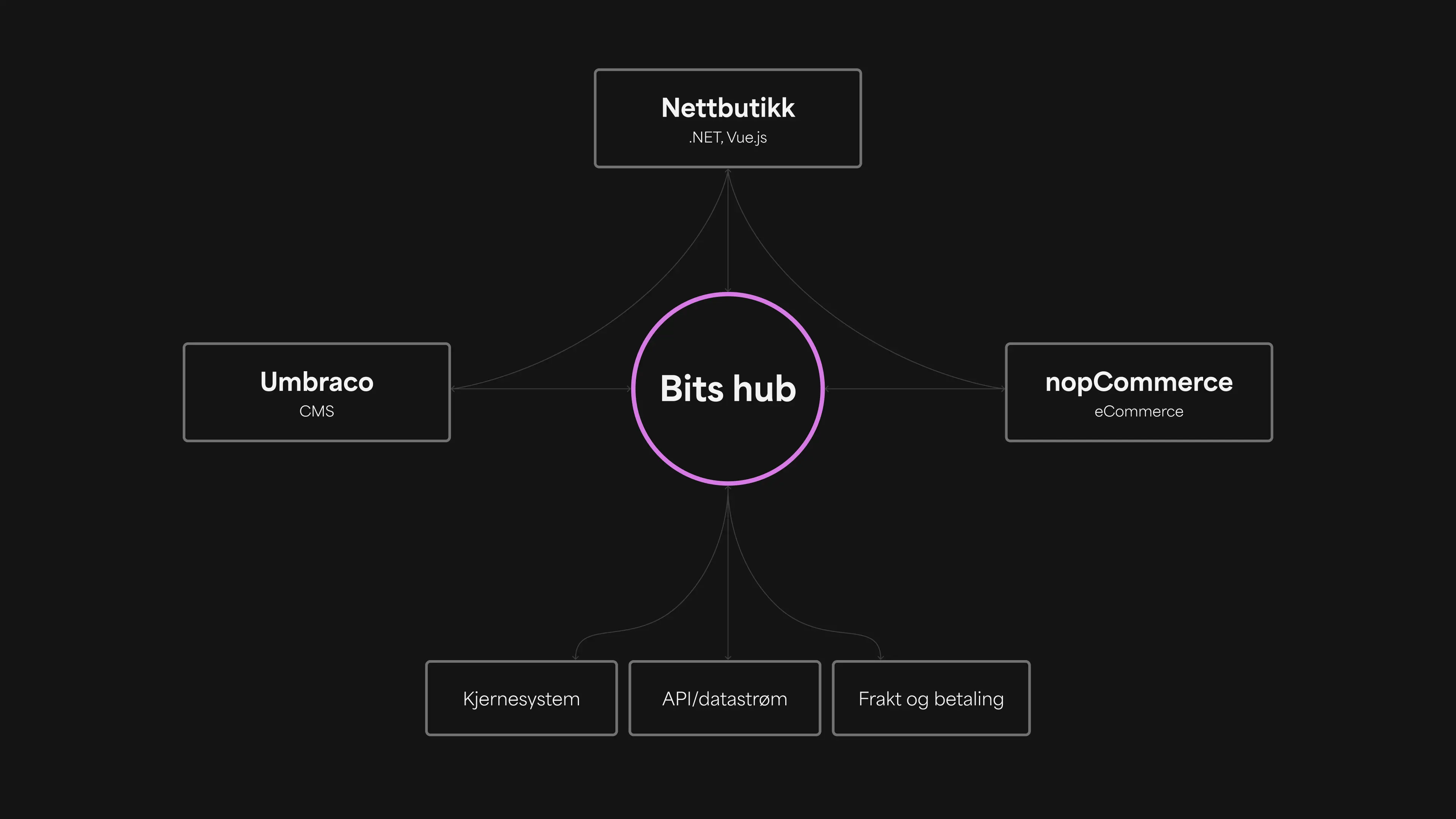 Illustrasjon på hvordan HK Bits bygger nettbutikker